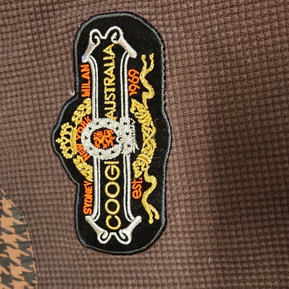 Coogi Waffle Knit Embroidered Spellout Crewneck Sweater Vintage Y2K - Picture 4 of 12